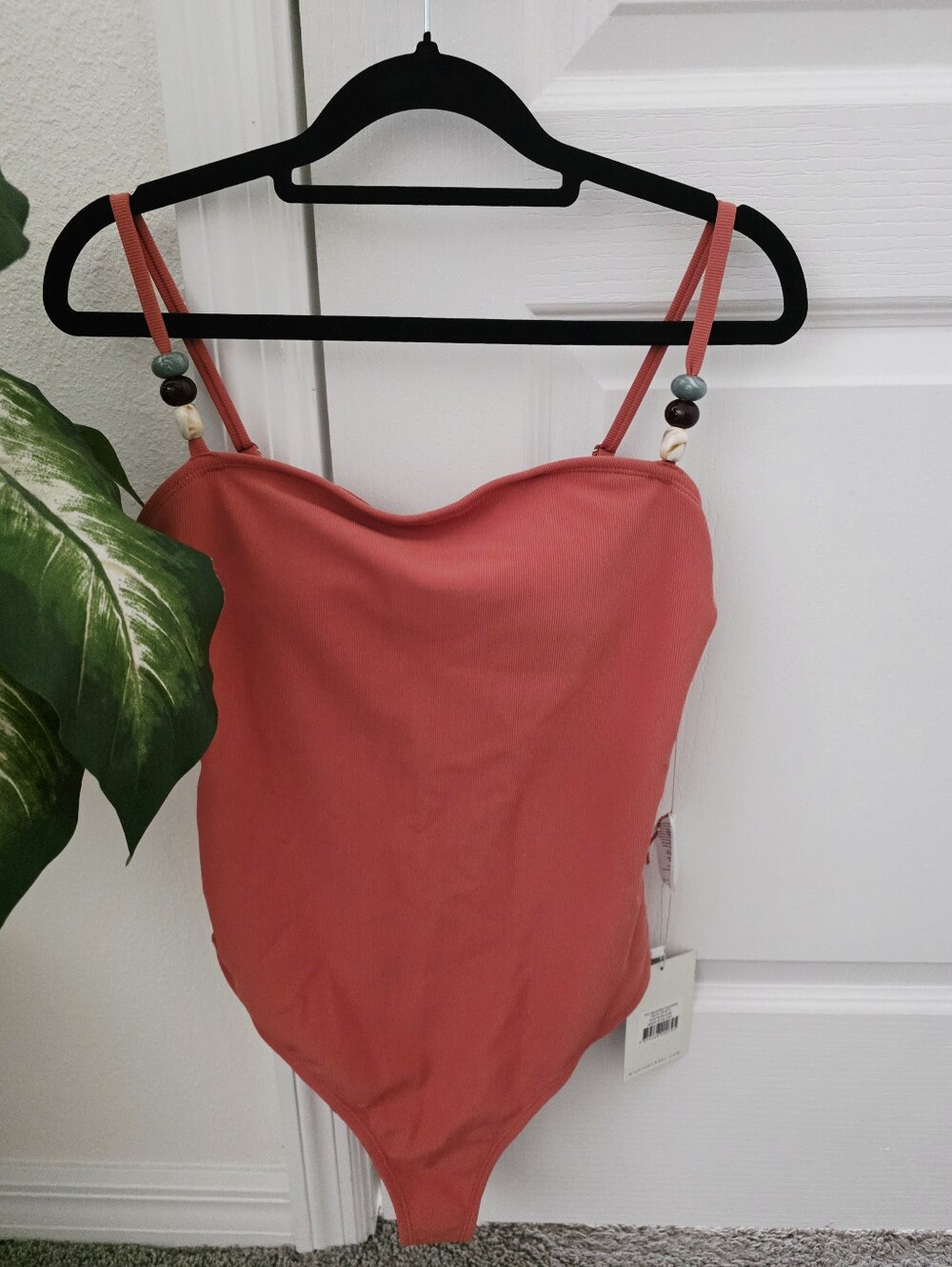 WILO THE LABEL🪂 One Piece Beaded Square Neck Swimsuit SIZE M